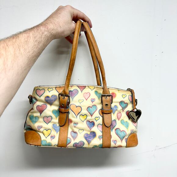 Dooney & Bourke Colorful Heart Shoulder Bag with Tan Accents - Picture 3 of 7